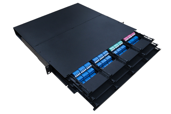 1U 96C MPO MTP LC 광섬유 패치 패널 싱글 모드 OM3 OM4